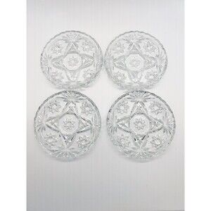 Crystal Glass Coasters Set Of Four 3.75 Inside Diameter